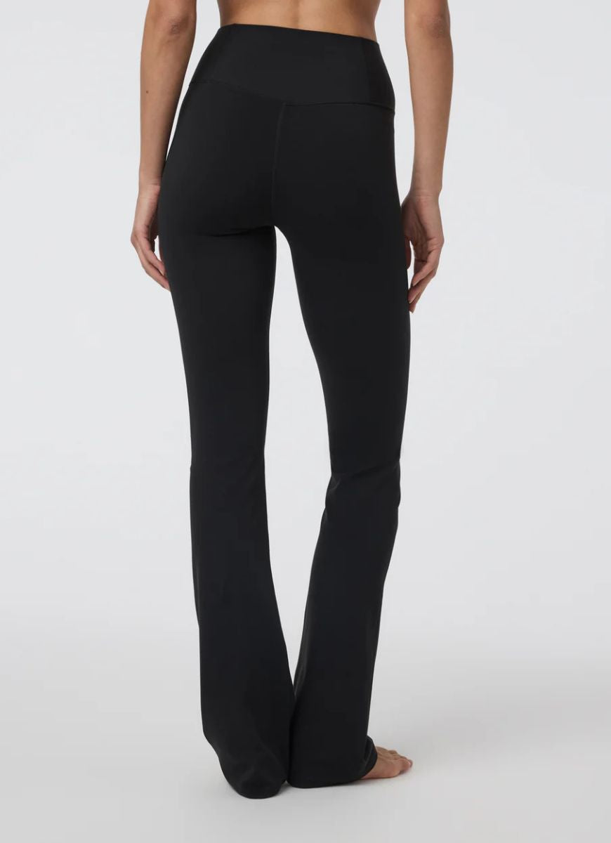 Vuori AllTheFeels Slim Flare Pants in Black Back View