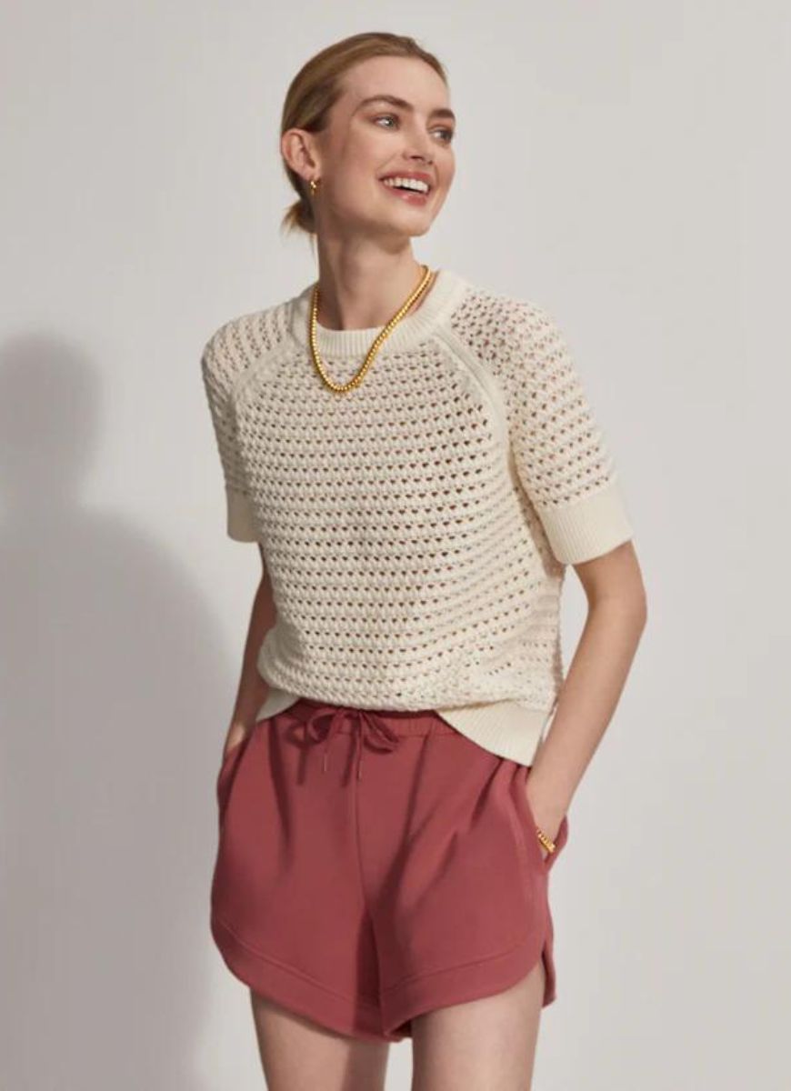 Varley Alva Knit Top in Egret