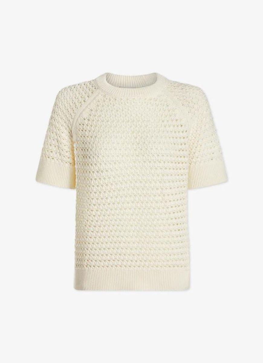 Varley Alva Knit Top in Egret Product Shot View