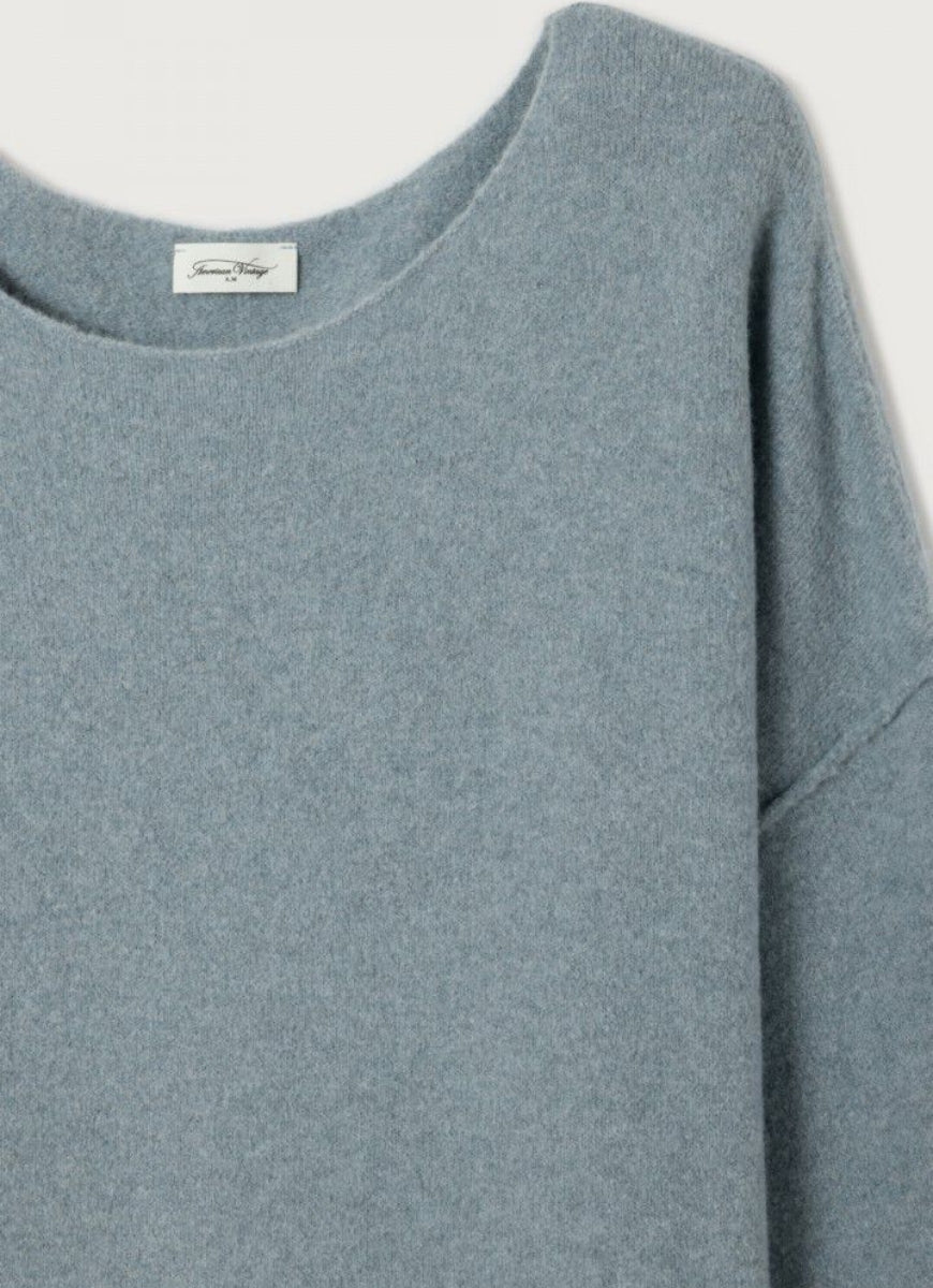 American Vintage Damsville Pullover Sweater in Orage Chine Close Up Product Shot View