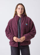 American Vintage Hoktown Fleece Jacket in Bordeaux Chine