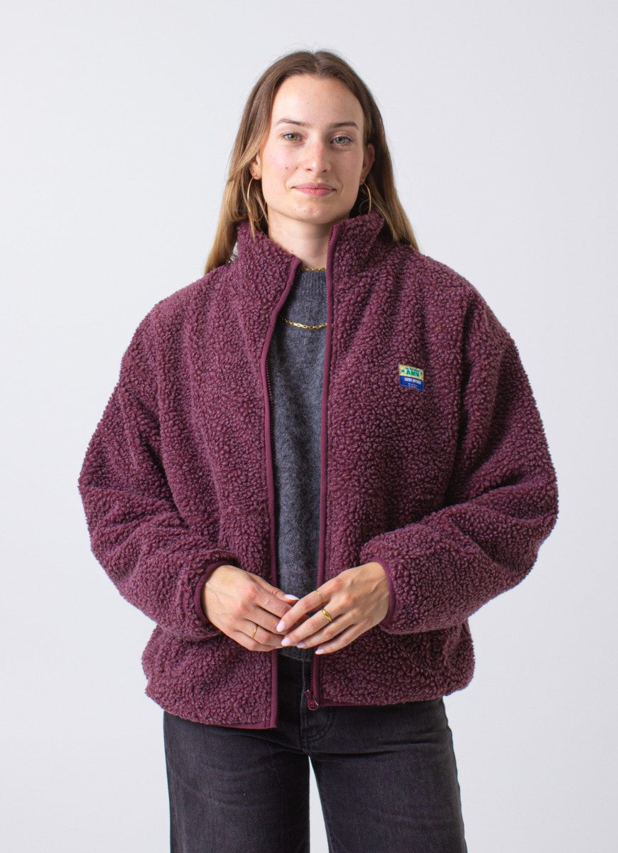 American Vintage Hoktown Fleece Jacket in Bordeaux Chine
