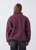 American Vintage Hoktown Fleece Jacket in Bordeaux Chine Back View