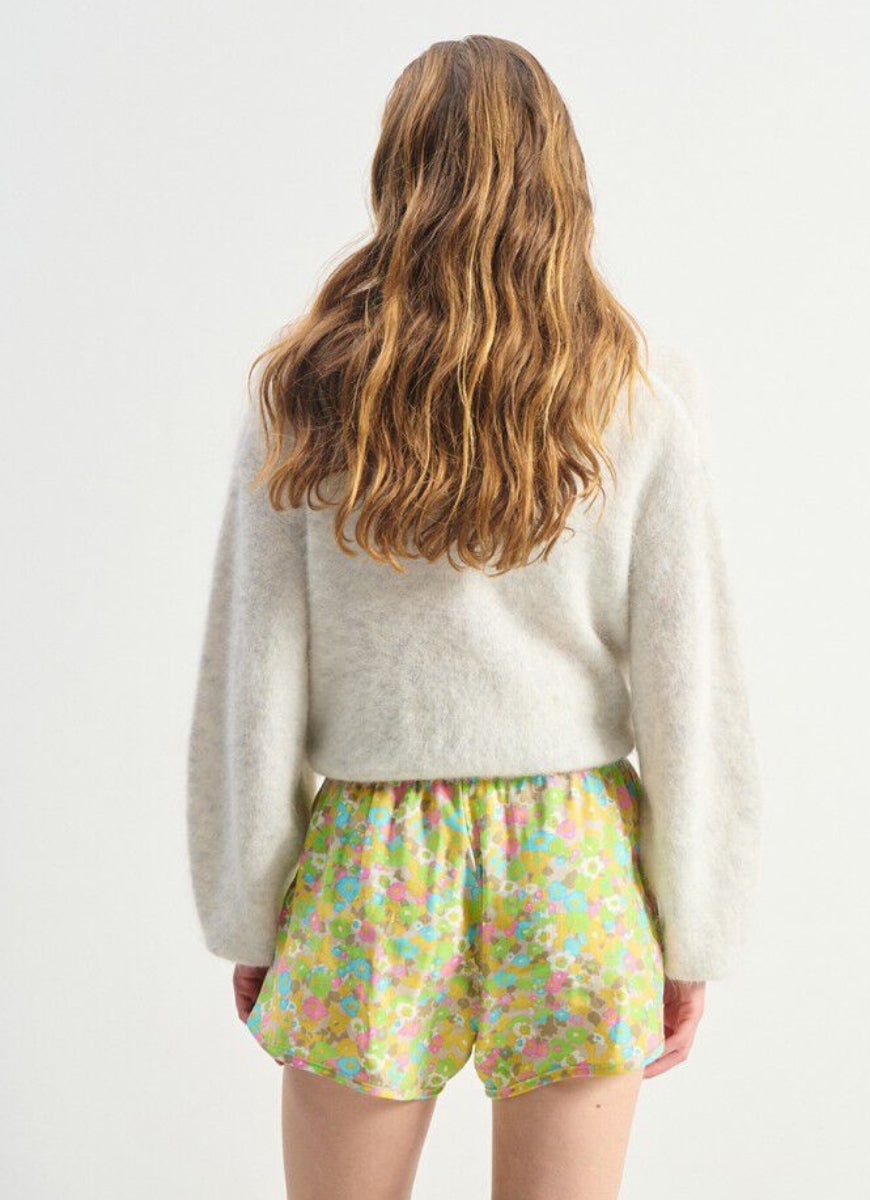American Vintage Nuny Crossover Sweater in Polaire Chine Back View