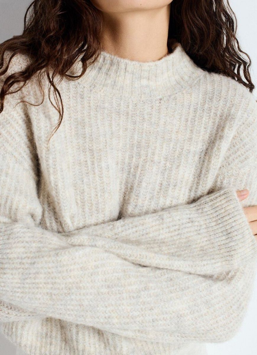 American Vintage East Sweater in Poudreuse Chine Close Up Front View