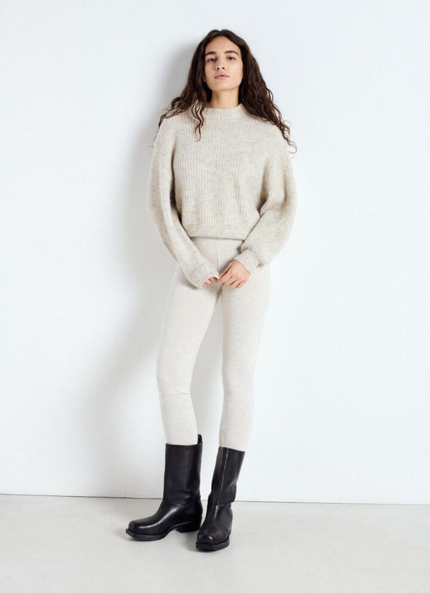 American Vintage East Sweater in Poudreuse Chine Full Length Front View