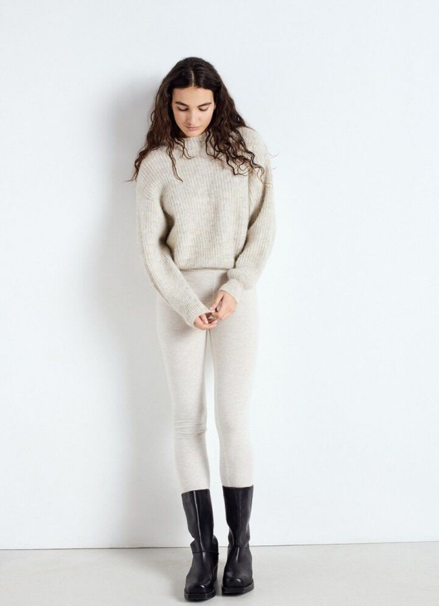 American Vintage East Sweater in Poudreuse Chine Alternate Full Length Front View