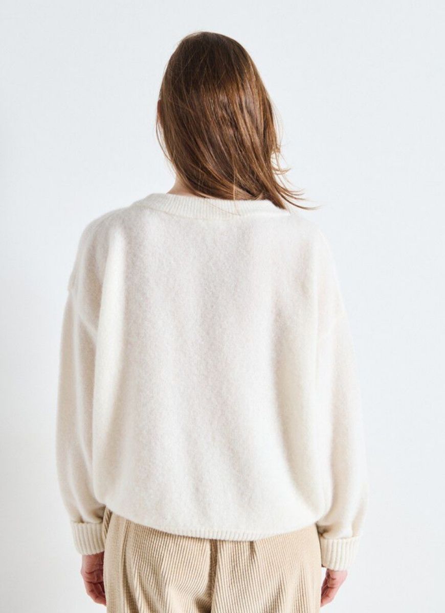 American Vintage Vitow Sweater in Blanc Back View