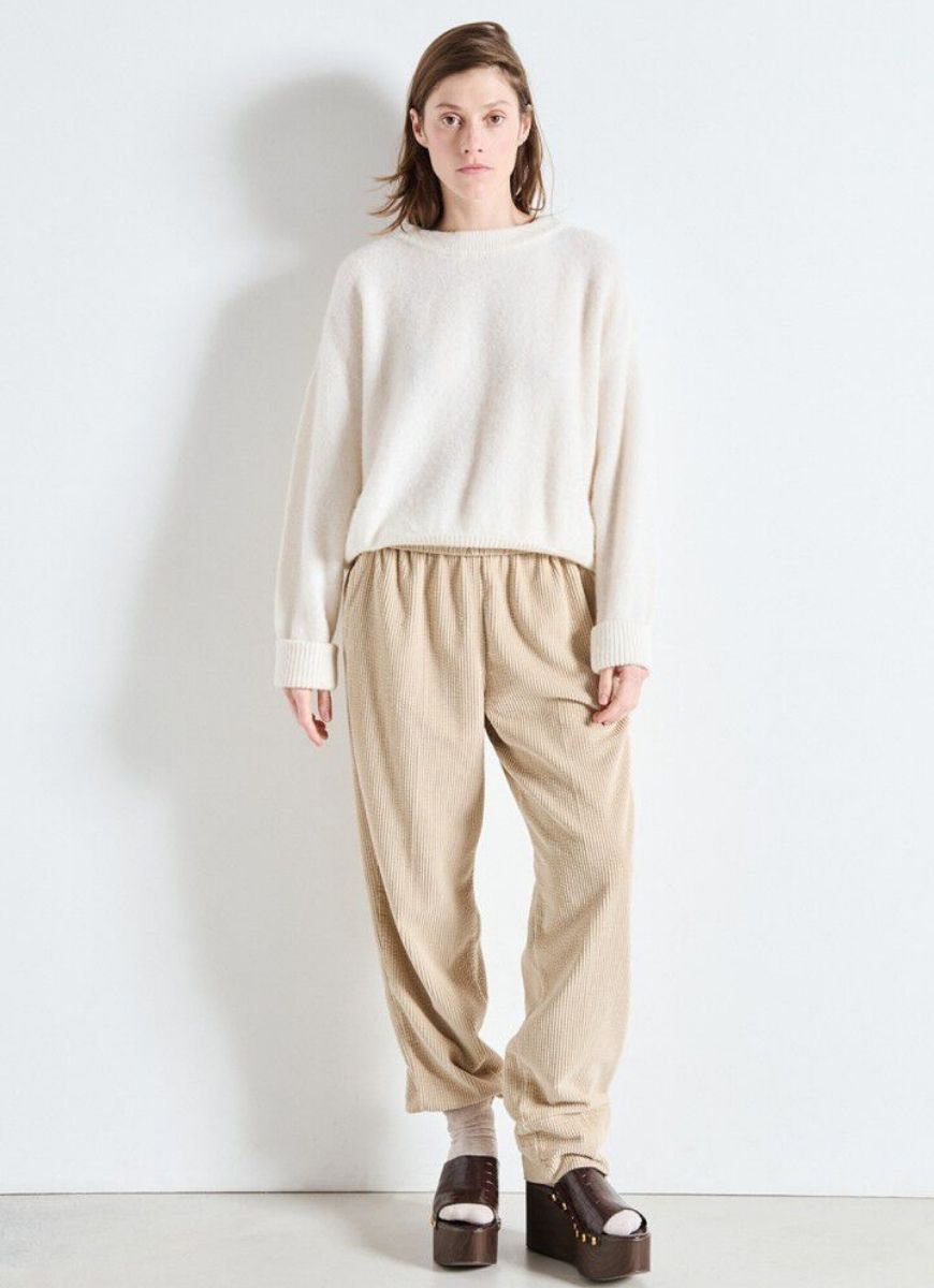 American Vintage Vitow Sweater in Blanc Full Length Front View
