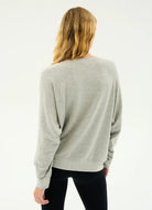 Splits59 Andie Oversized Fleece Sweatshirt in Heather Grey Back View