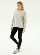 Splits59 Andie Oversized Fleece Sweatshirt in Heather Grey Full Length Front View