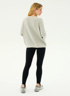 Splits59 Andie Oversized Fleece Sweatshirt in Heather Grey Full Length Back View