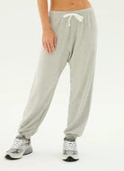 Splits59 Andie Oversized Fleece Sweatpant in Heather Grey Front View