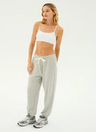 Splits59 Andie Oversized Fleece Sweatpant in Heather Grey Alternate Front View