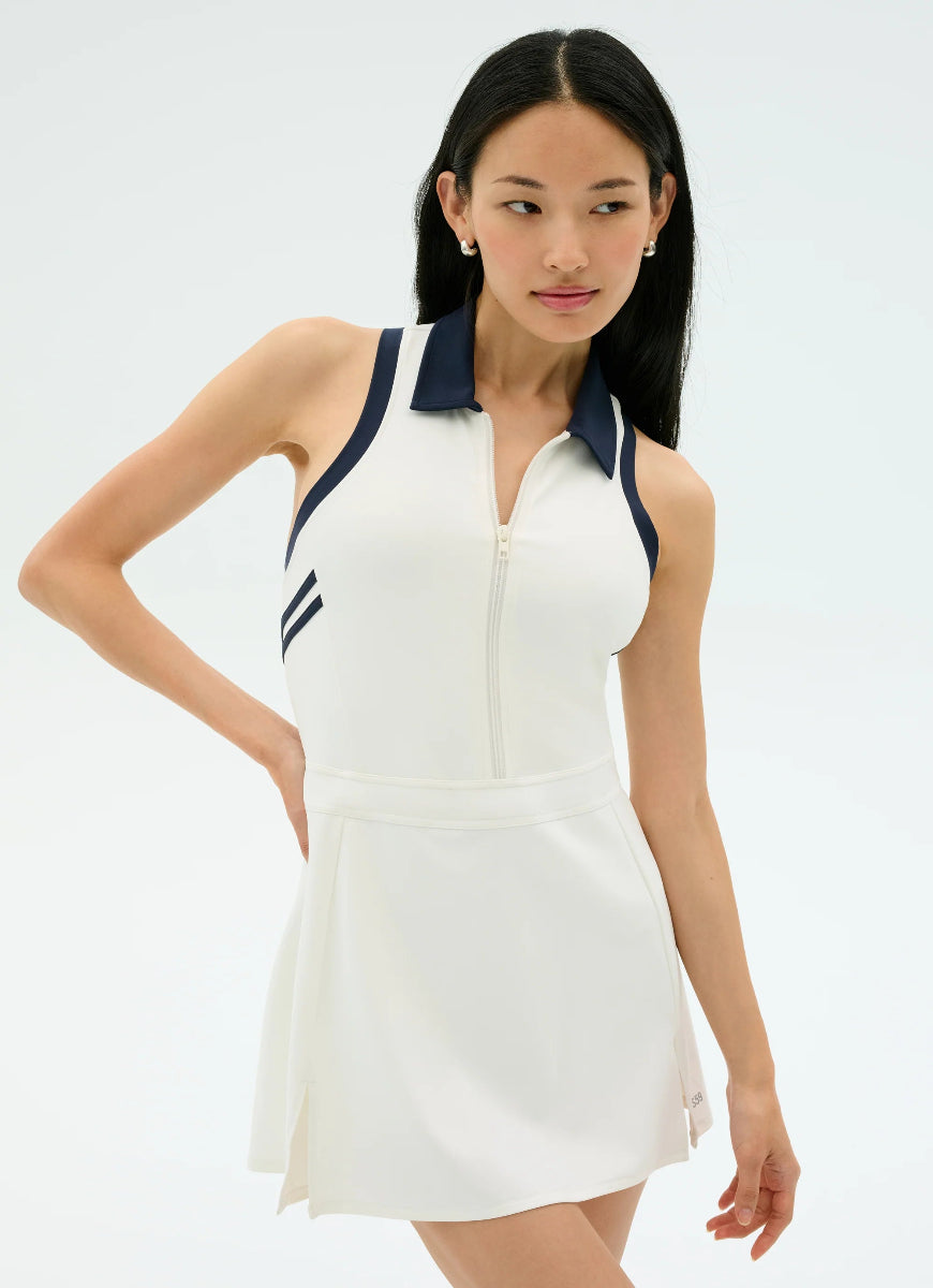 Splits59 Austin Rigor Dress in White/Indigo