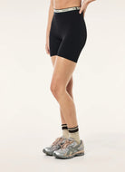 P.E Nation Avant 5” Bike Short in Black/Biscuit Side View