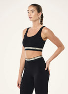 P.E Nation Avant Sports Bra in Black/Biscuit Side View