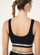 P.E Nation Avant Sports Bra in Black/Biscuit Close Up Back View