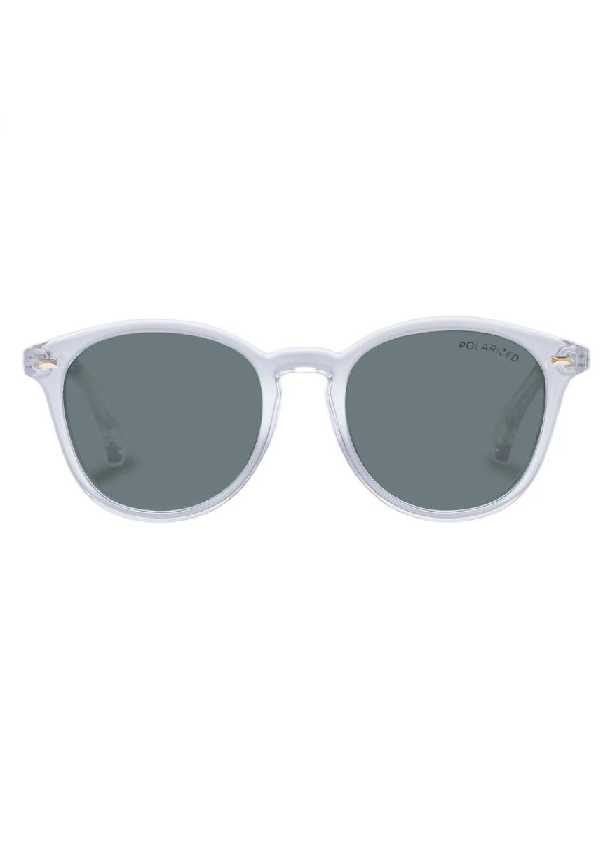 Le Specs Bandwagon Polarized Sunglasses in Crystal Clear