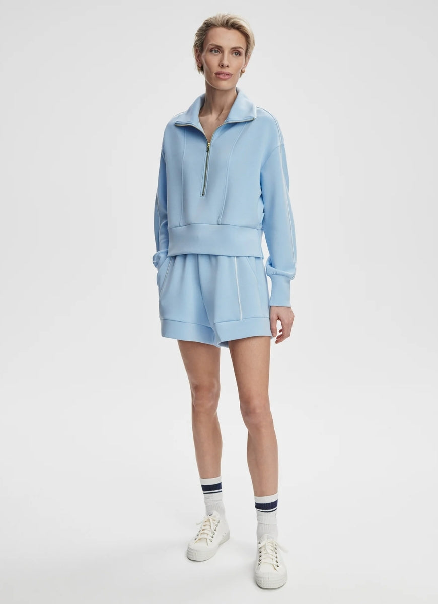 Varley Barnes High Rise Short 4.5” in Airy Blue Full Length Front View