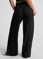 Beyond Yoga Easy Wide Leg Pant in True Black Back View