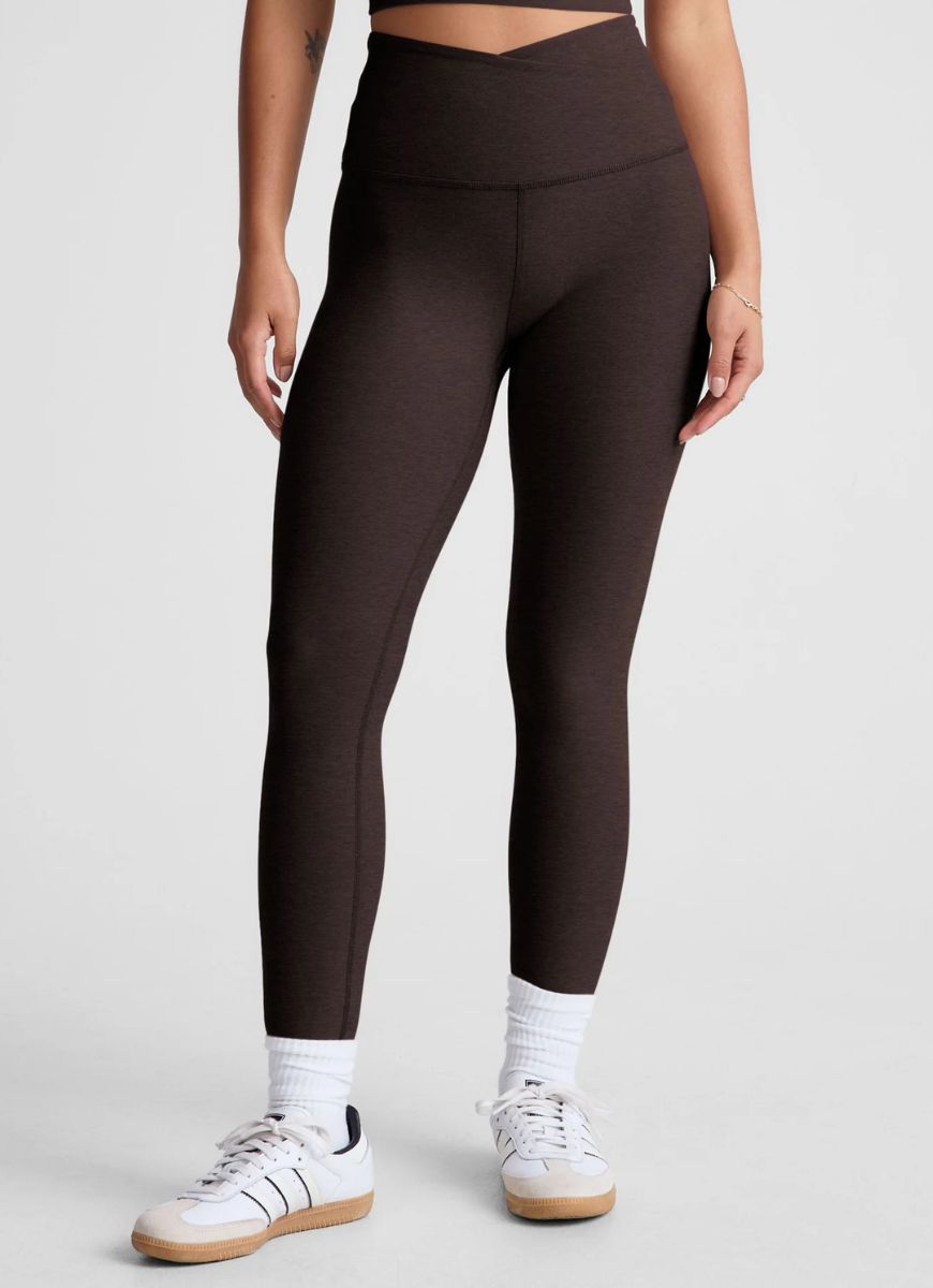 Beyond Yoga Spacedye At Your Leisure High Waisted Legging in Dark Chocolate Heather