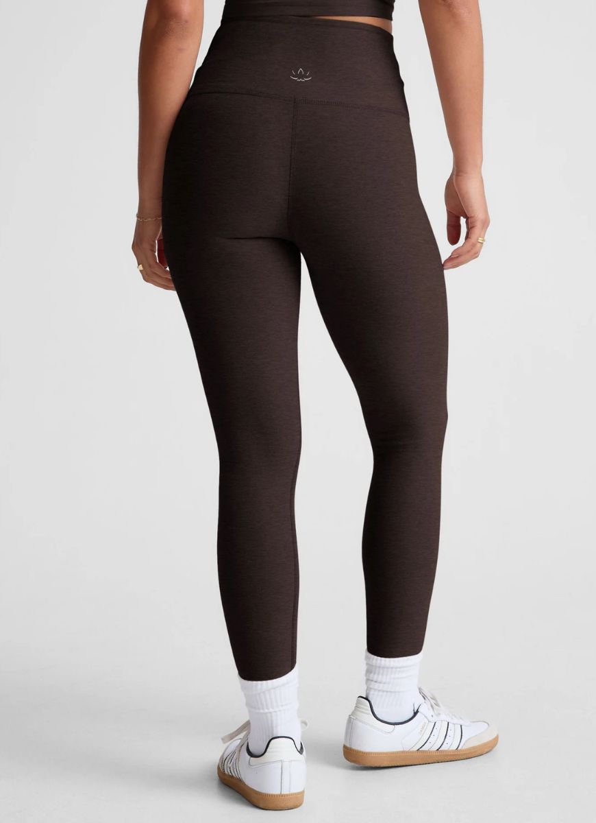 Beyond Yoga Spacedye At Your Leisure High Waisted Legging in Dark Chocolate Heather Back View