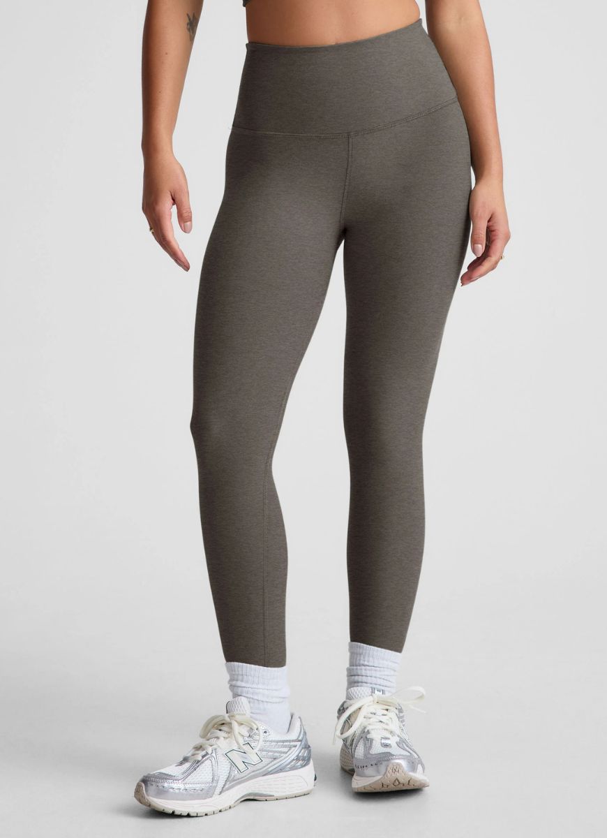 Beyond Yoga Spacedye Caught In The Midi High Waisted Legging in True Gray Heather
