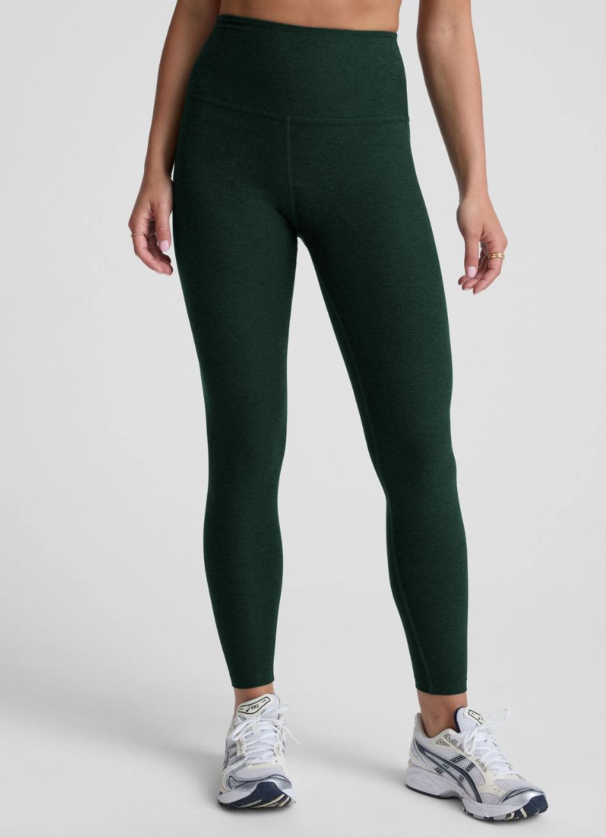 Beyond Yoga Spacedye Caught In The Midi High Waisted Legging in Dark Green