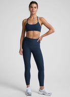 Beyond Yoga Spacedye Caught In The Midi High Waisted Legging in Navy Full Length Front View