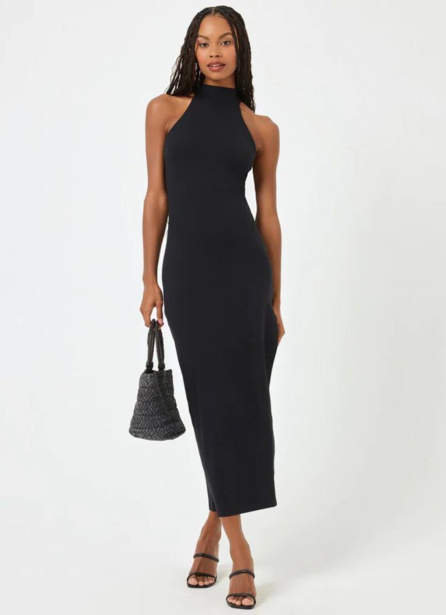 LSPACE Cherie Ribbed Dress in Black