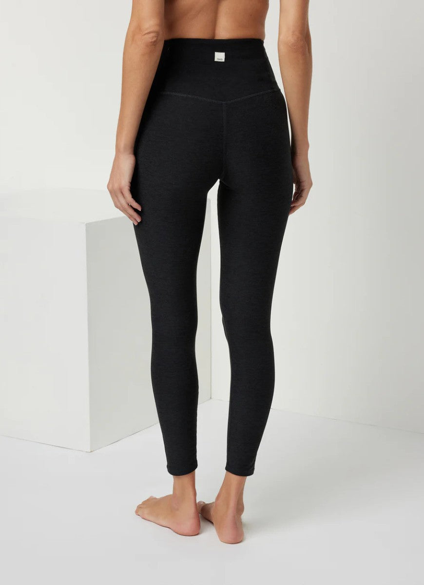 Vuori Clean Elevation Legging in Black Heather Back View