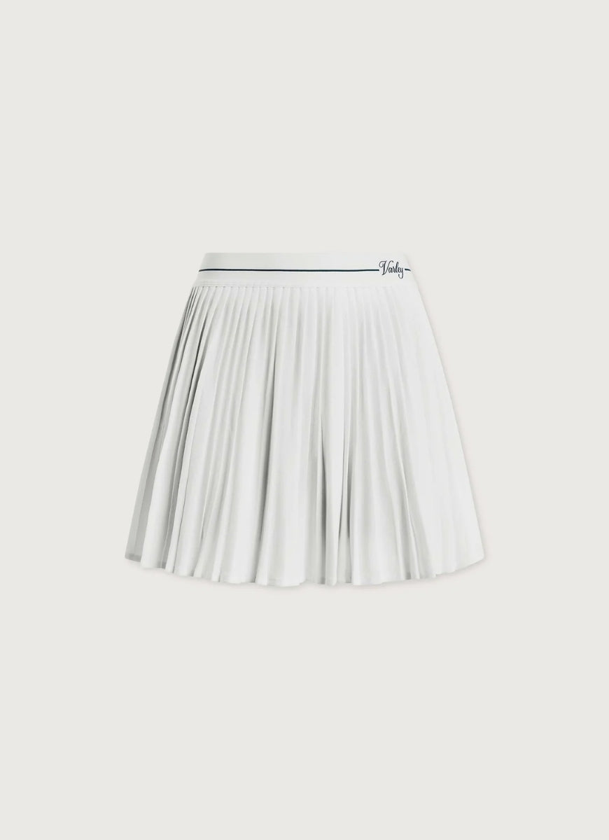 Varley Clemency Mid Rise Skort 13.5” in White/Forest Product Shot View