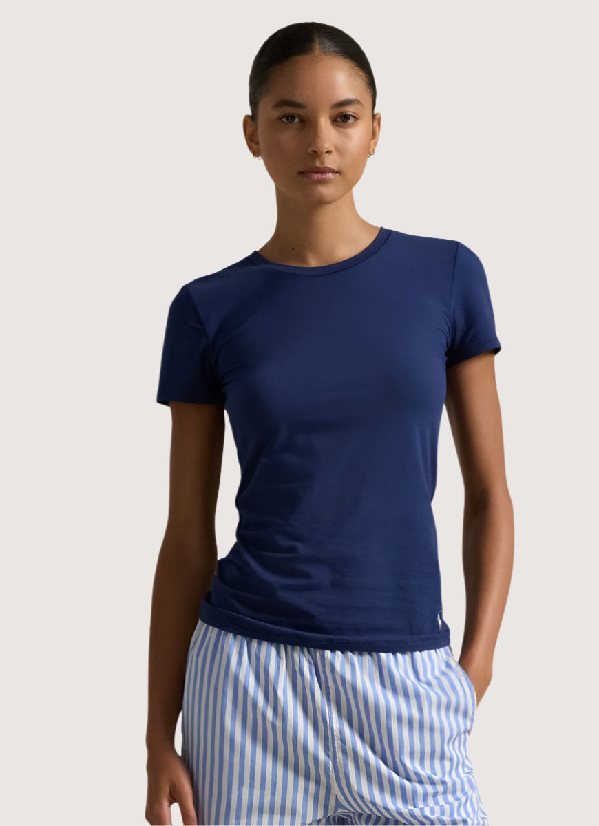 Polo Ralph Lauren Club Cotton Logo T-Shirt in Navy