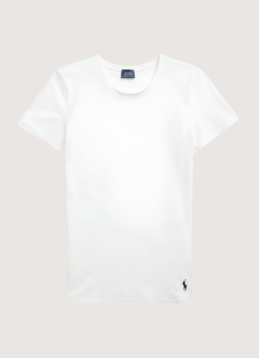 Polo Ralph Lauren Club Cotton Logo T-Shirt in White Product Shot View