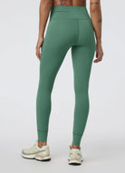 Vuori Daily Pocket Legging in Hedge Green Back View