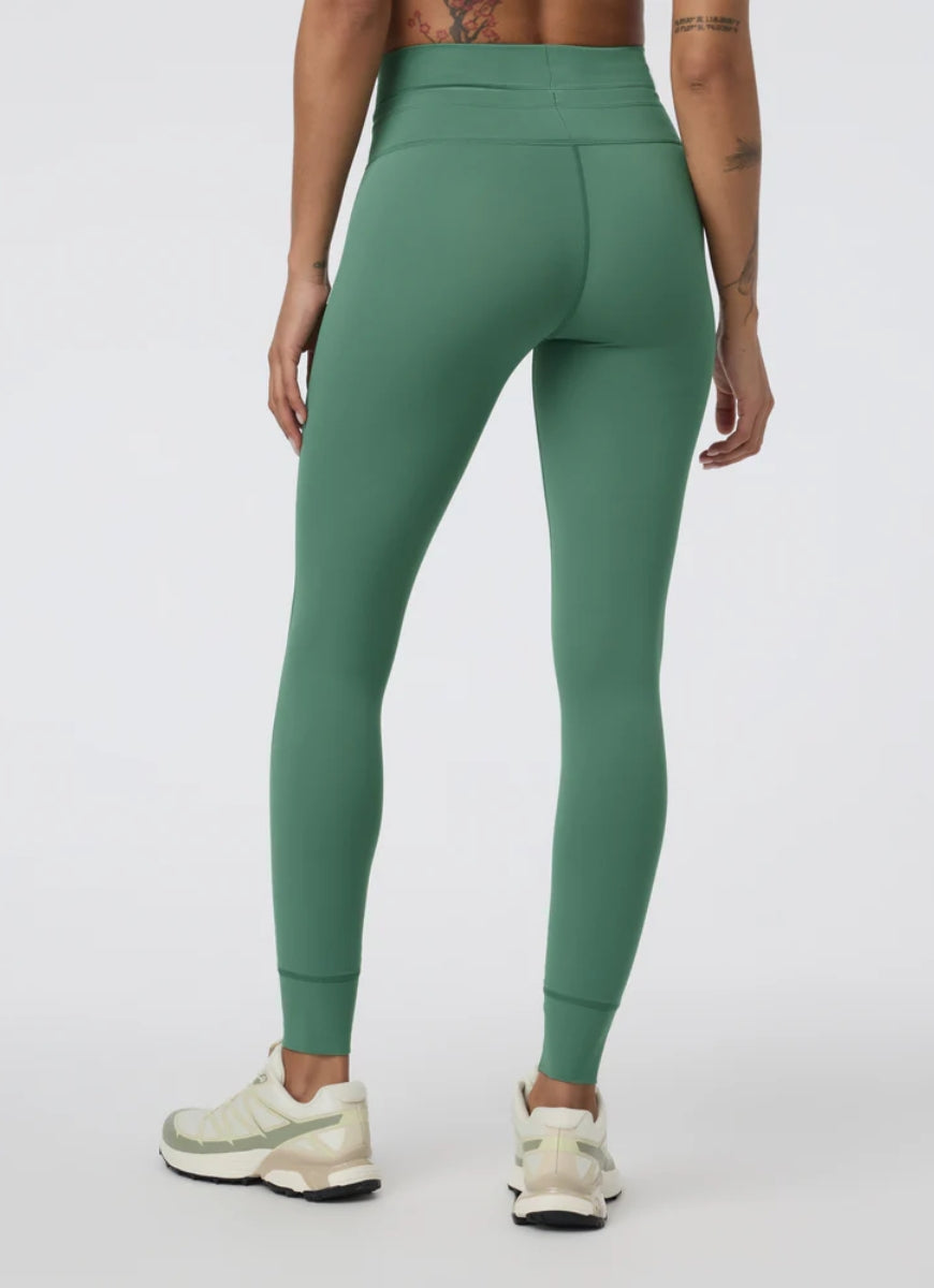 Vuori Daily Pocket Legging in Hedge Green Back View