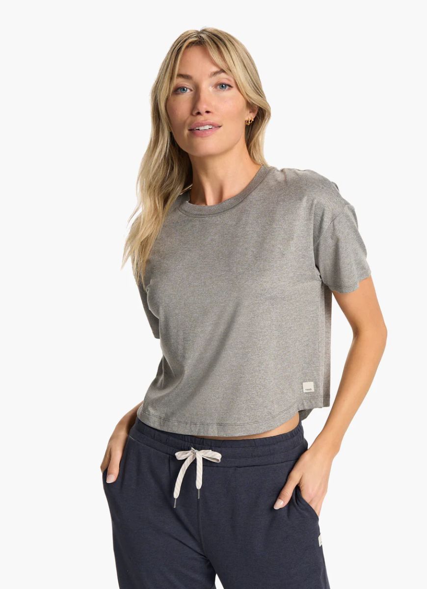 Vuori Women's Energy Tee in Heather Grey