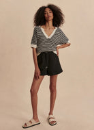 Varley Esmond Mid Rise Short 3” in Black Full Length Front View