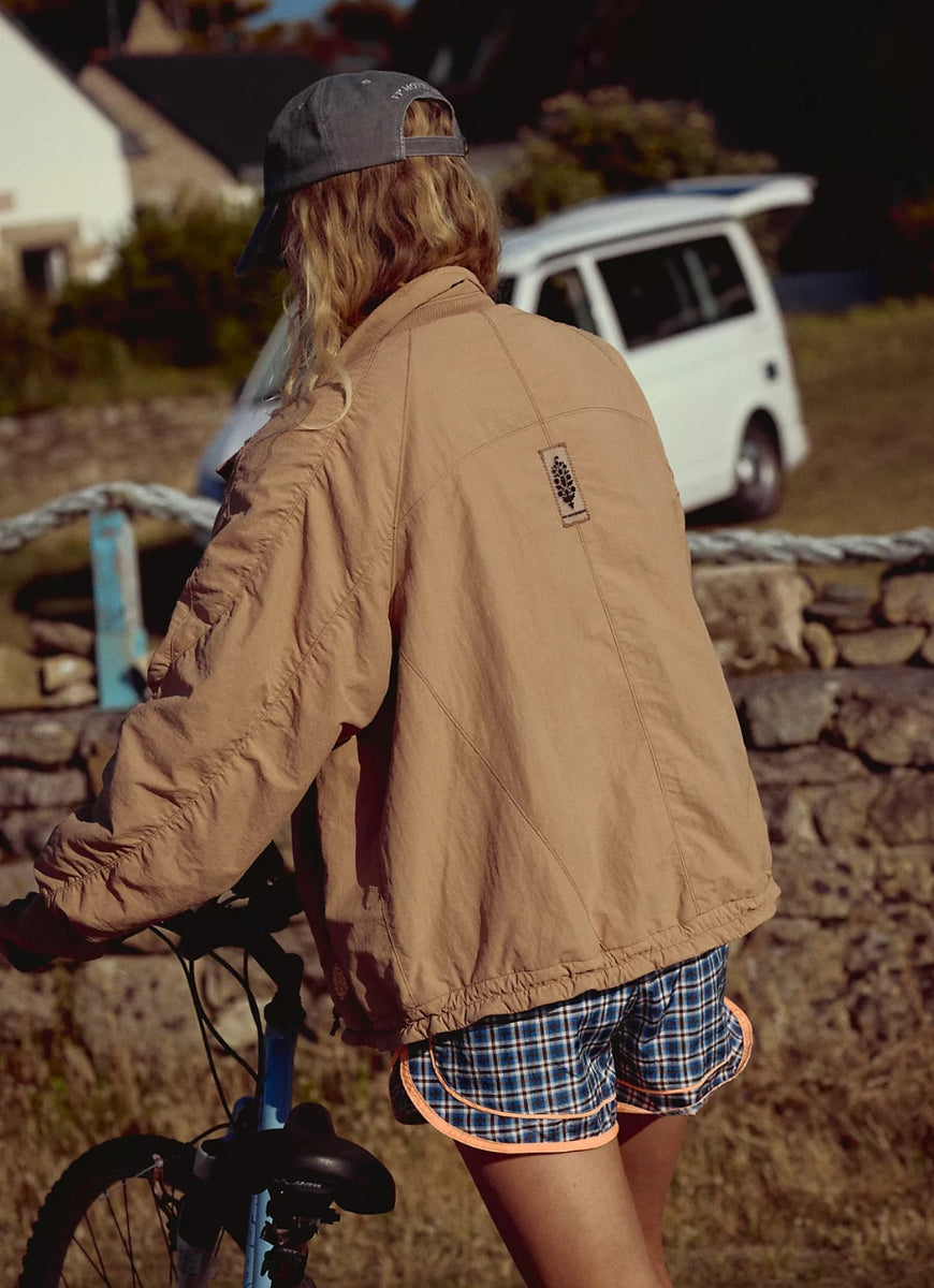 Free People Field Tripper Jacket in Light Camel Combo Back View