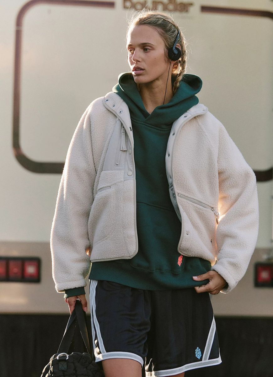 Free People Hit the Slopes Jacket in Muted Beige