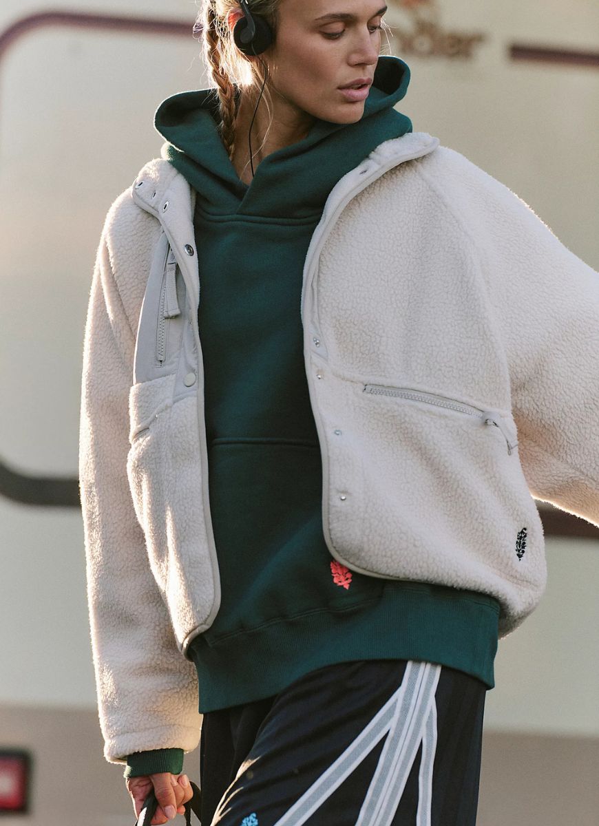 Free People Hit the Slopes Jacket in Muted Beige