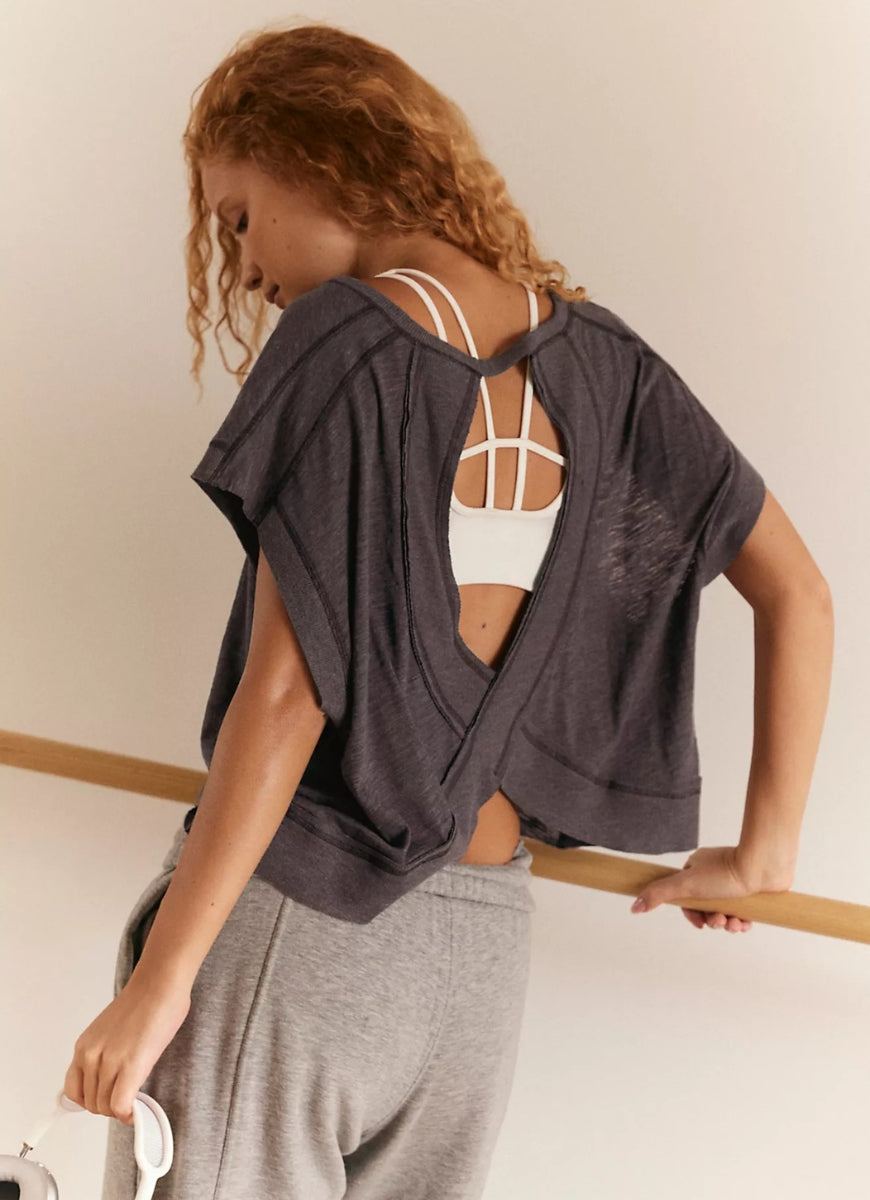 Free People My Time Tee in Black