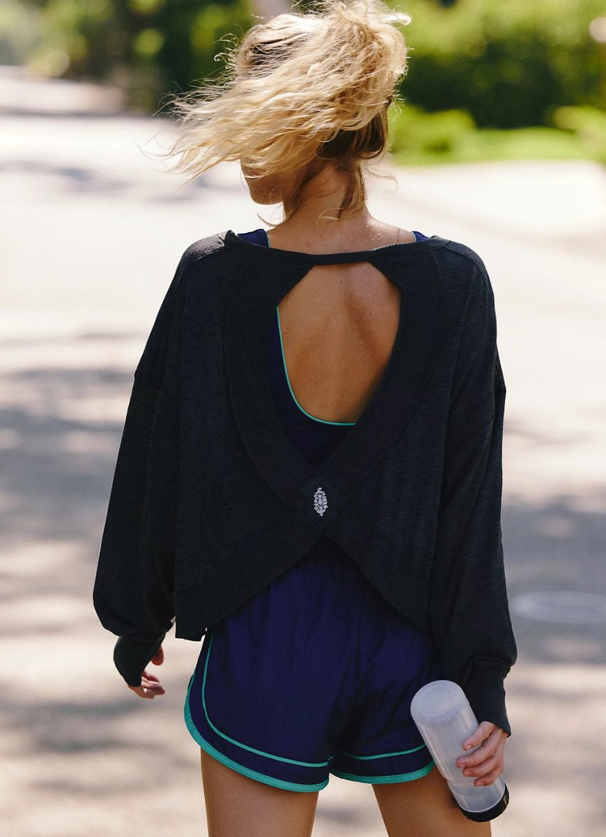 Free People My Time Layer Tee in Black