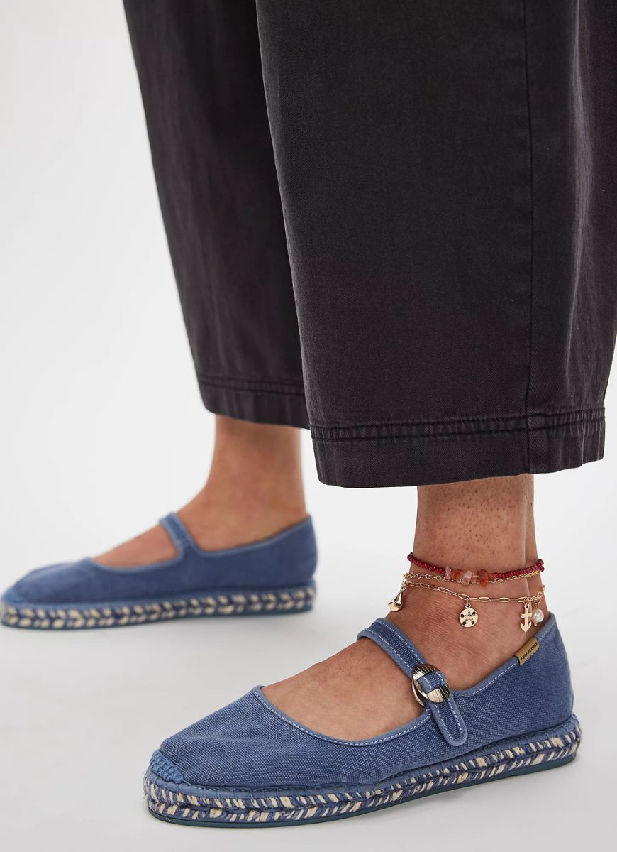Free People Oasis Mary Jane Espadrilles in Washed Nautical Blue