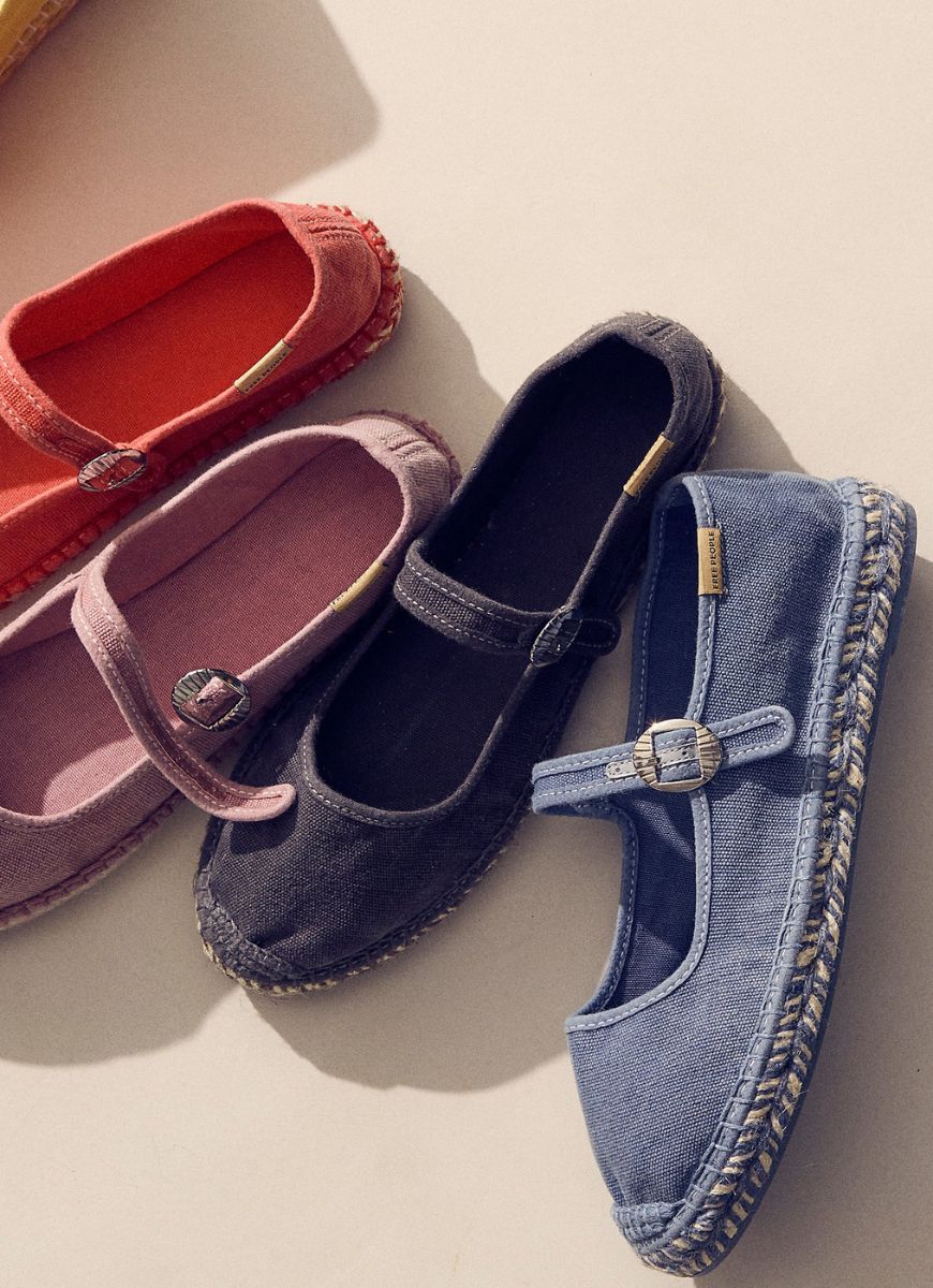 Free People Oasis Mary Jane Espadrilles in Washed Nautical Blue Collage View