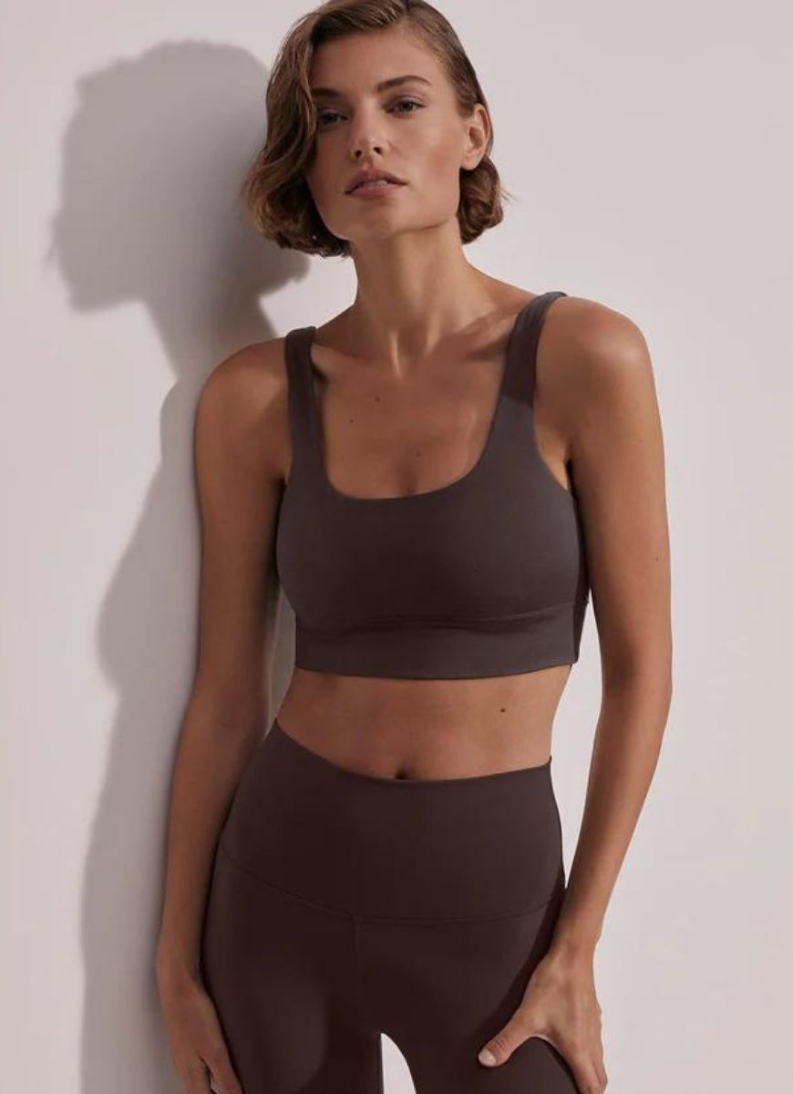 Varley FreeSoft Cori Sports Bra in Coffee Bean