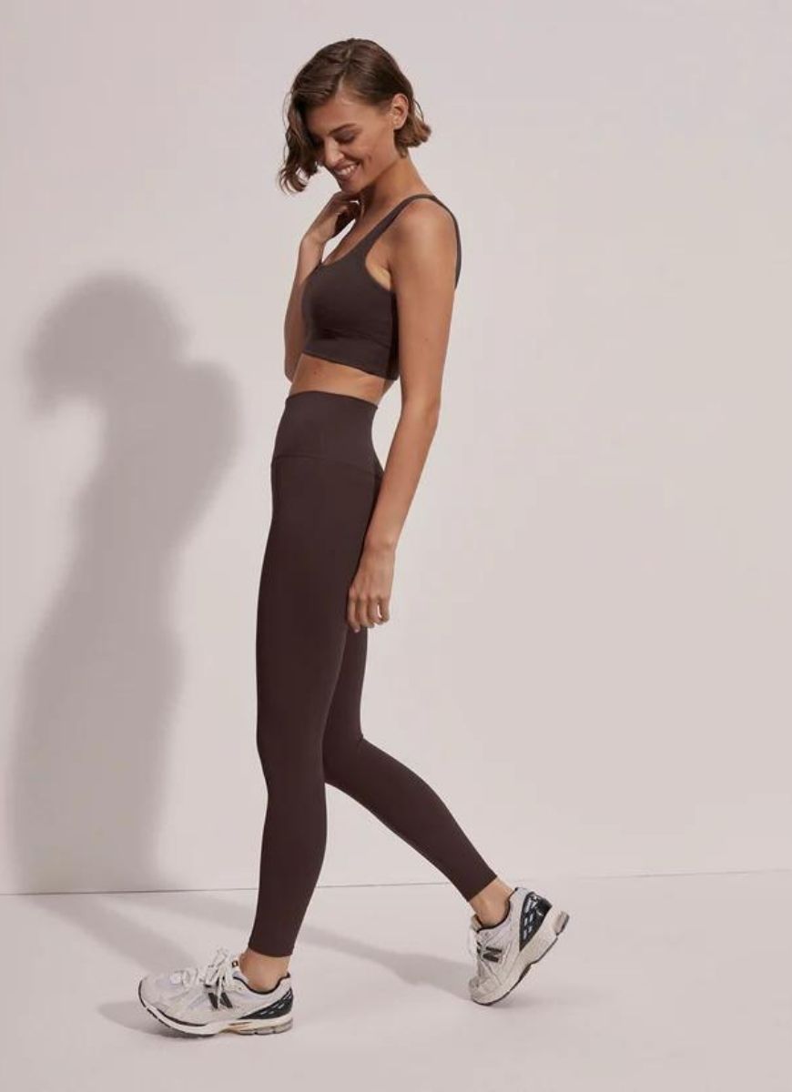 Varley FreeSoft High-Rise Legging 25” in Coffee Bean Full Side View