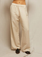 perfectwhitetee Georgette Woven Linen Pant in Sugar