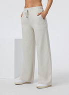 Vuori Halo Essential Wideleg Pant in Ecru Heather